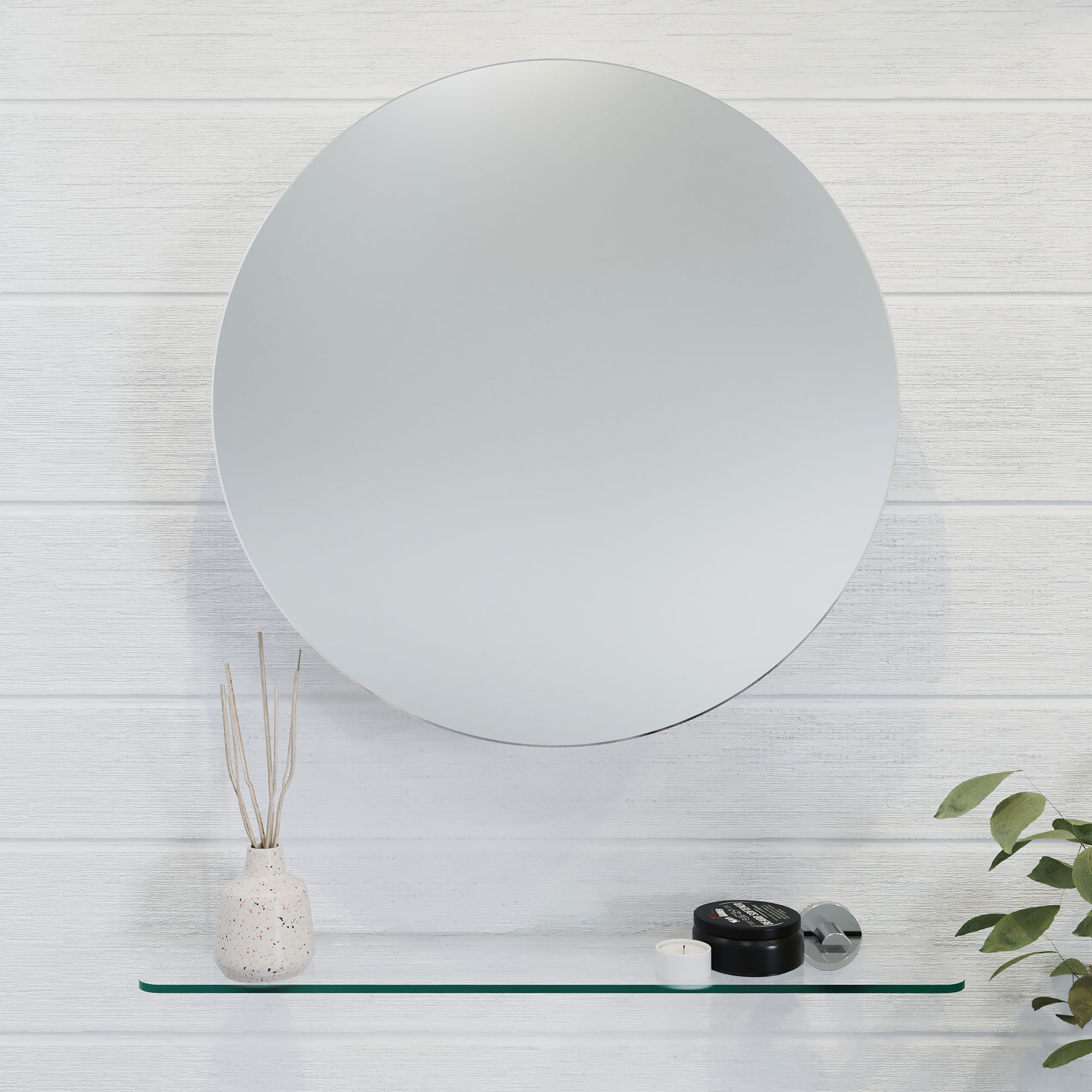 Croydex Severn High gloss Wall-mounted Single Bathroom Cabinet (H)50cm (W)50cm