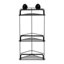 Croydex Stick N Lock Black Steel 3 tier Corner shower basket (W)26cm