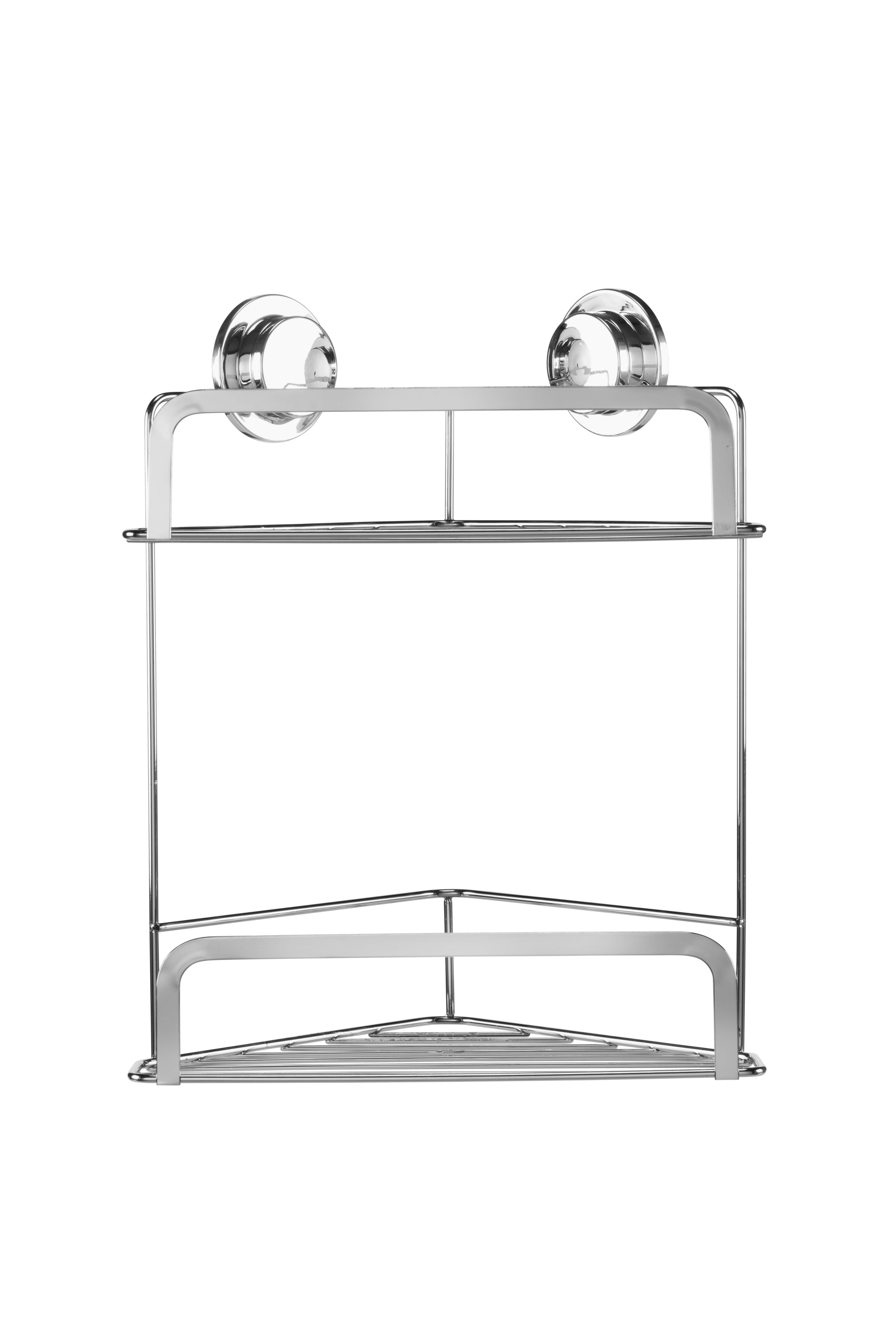 Croydex Stick'n'Lock Chrome effect Steel Shower caddie (W)26cm