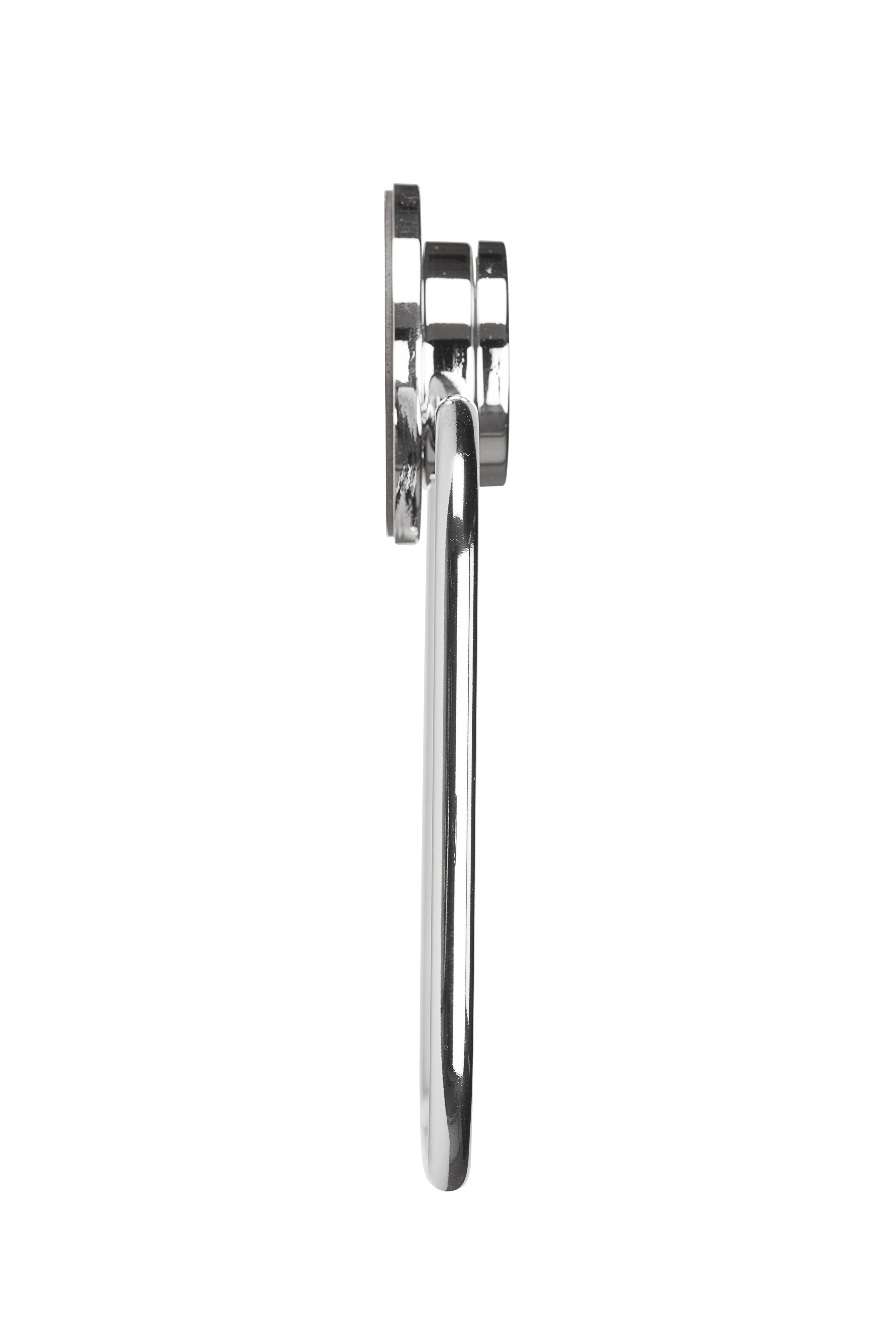 Croydex Stick'n'Lock plus Chrome effect Mild steel Wall-mounted Towel ring (W)25cm
