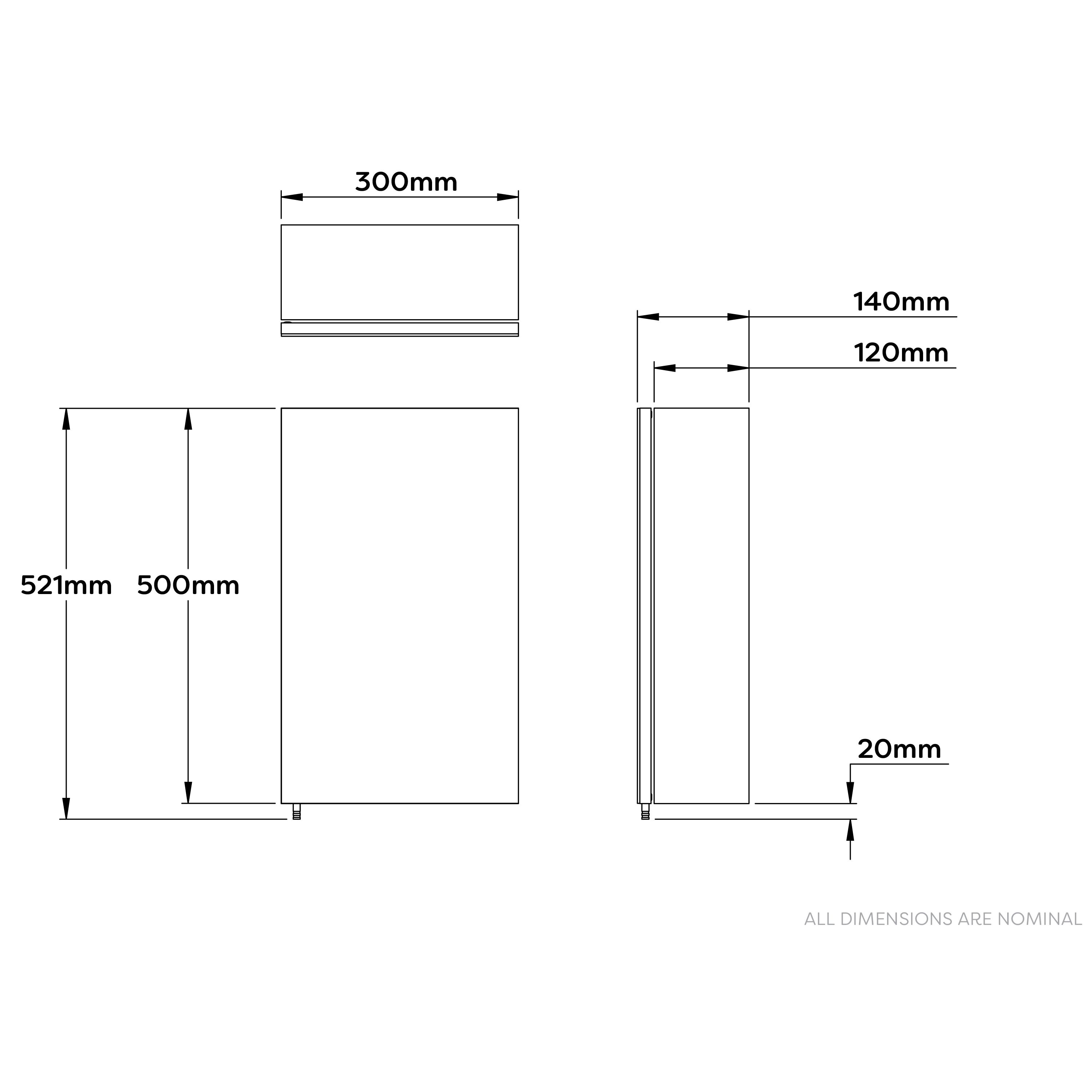 Croydex Vallon Silver effect Single Bathroom Cabinet With Mirrored door (H)521mm (W)300mm