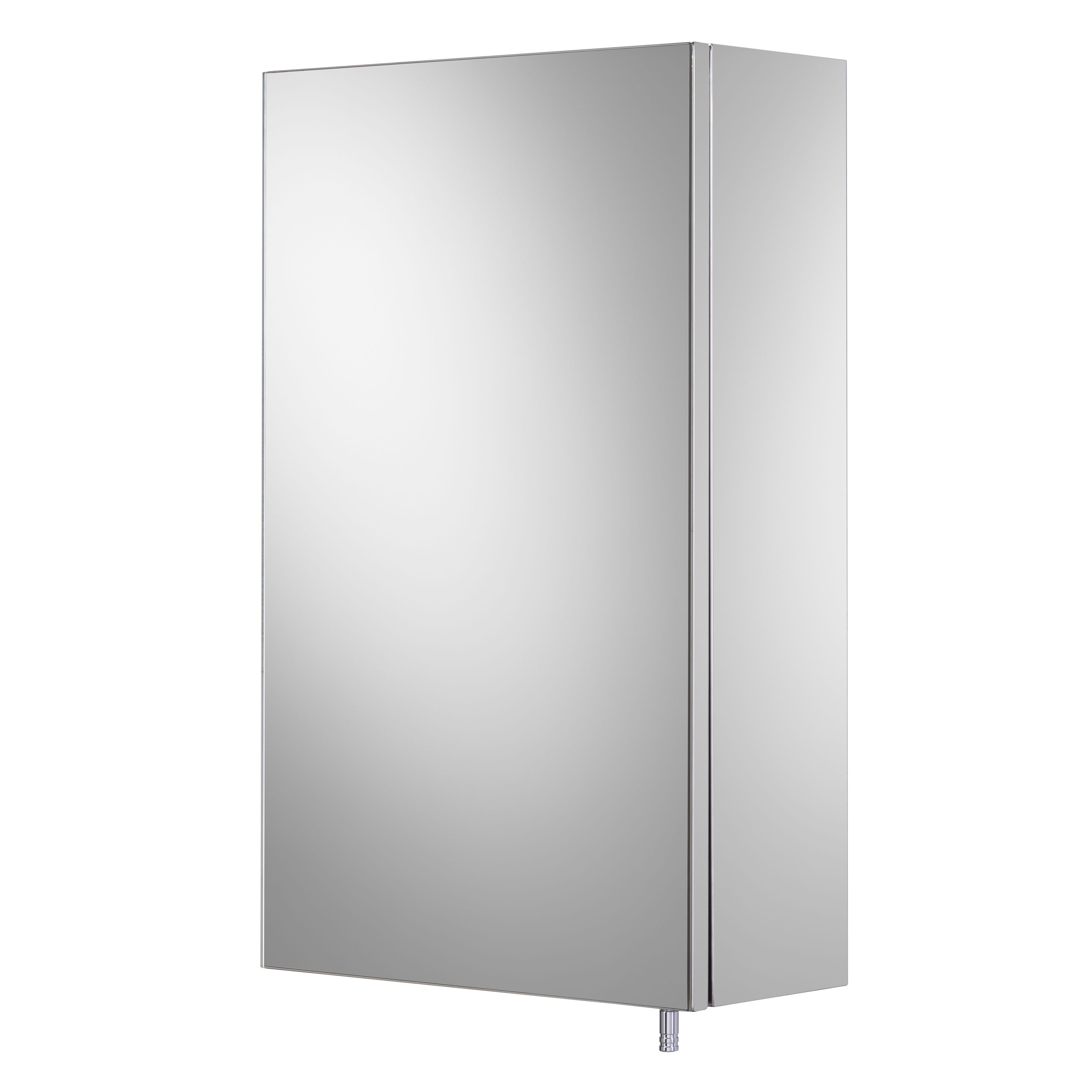 Croydex Vallon Silver effect Single Bathroom Cabinet With Mirrored door (H)521mm (W)300mm