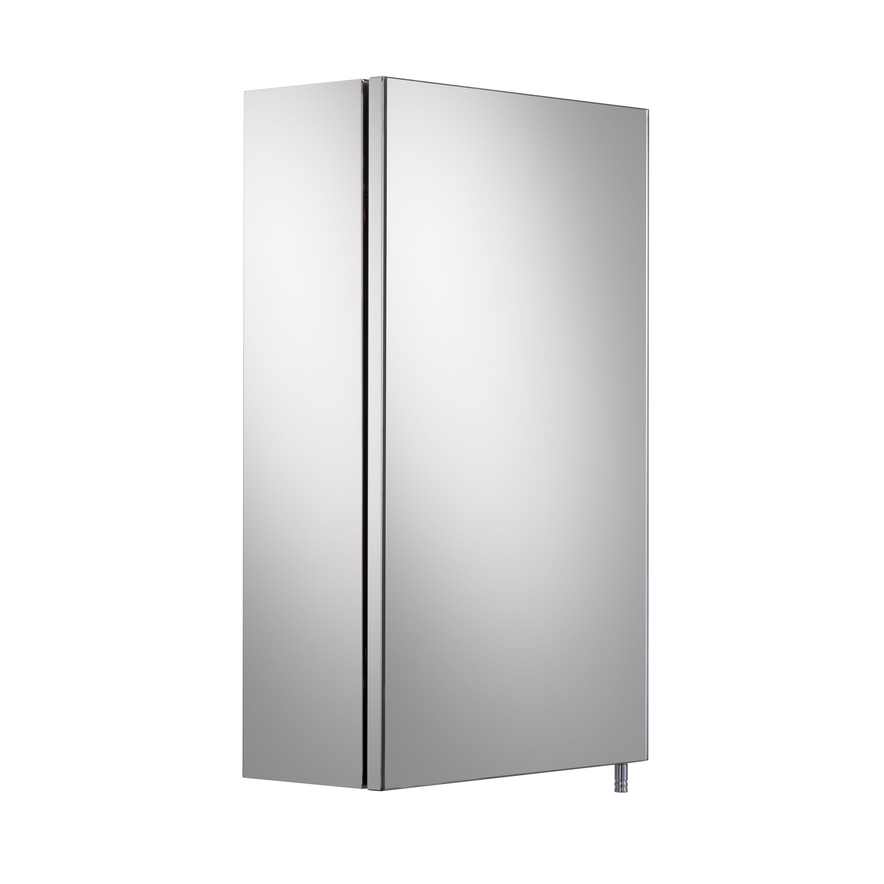 Croydex Vallon Silver effect Single Bathroom Cabinet With Mirrored door (H)521mm (W)300mm