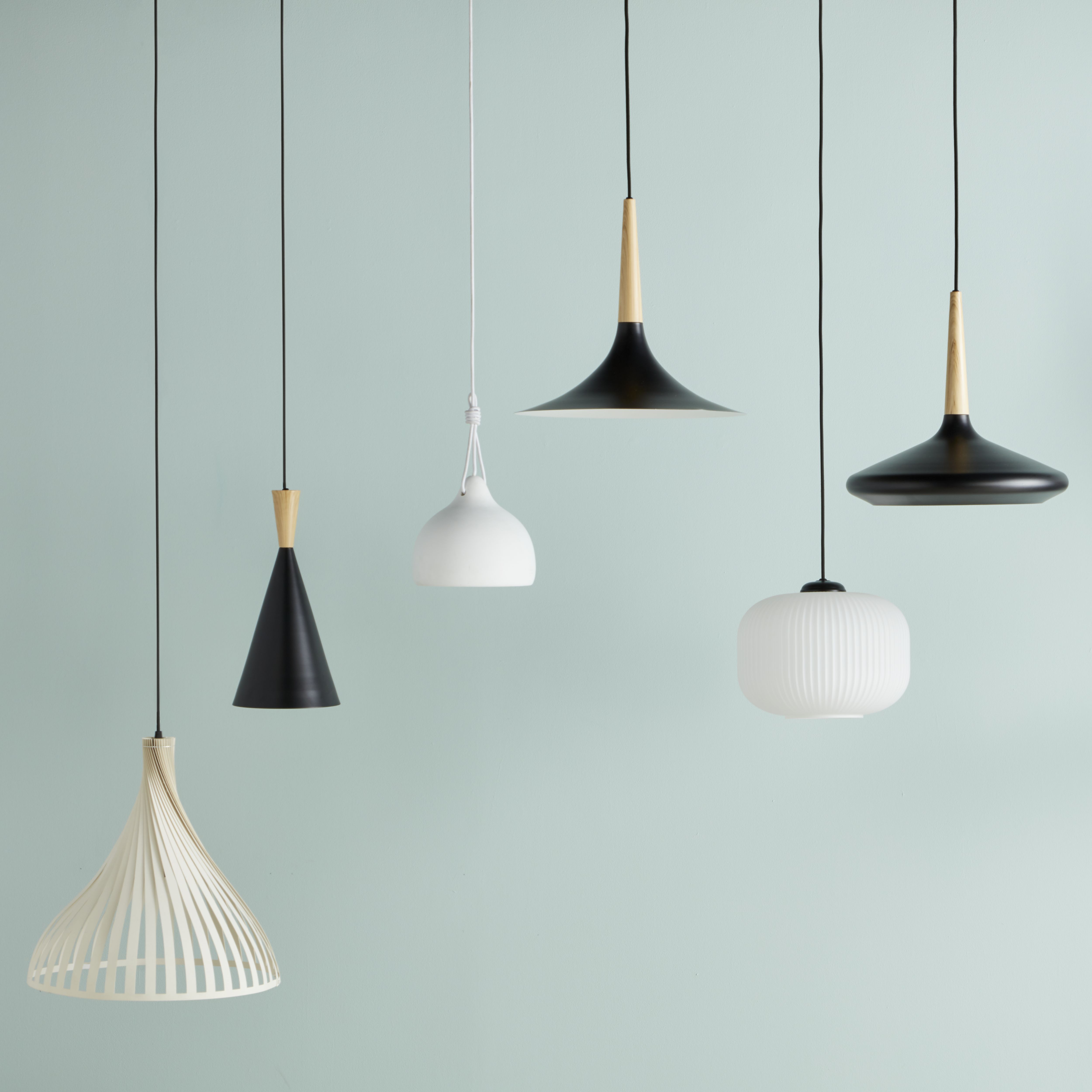 Crozon Matt White Pendant ceiling light, (Dia)380mm
