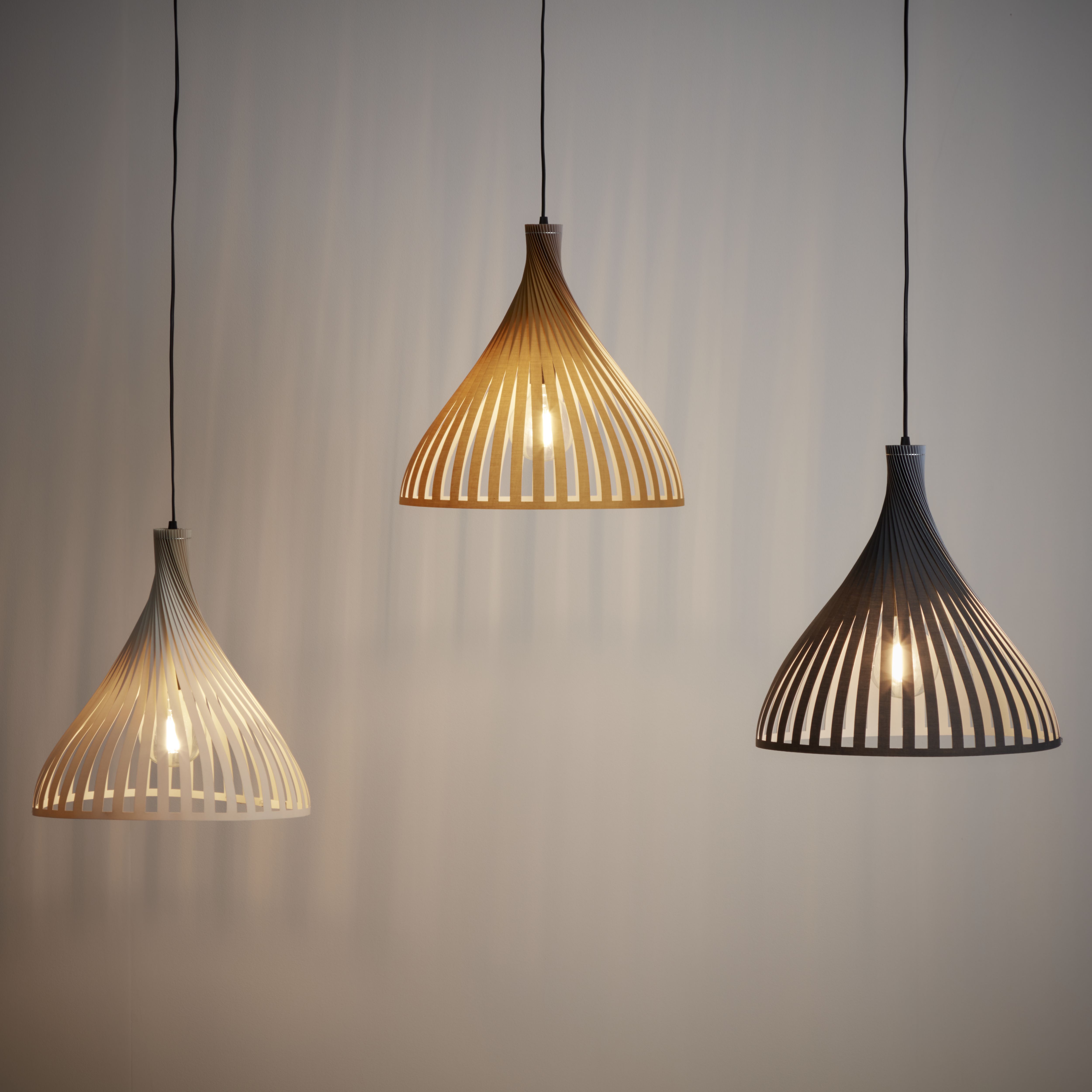 Crozon Matt White Pendant ceiling light, (Dia)380mm
