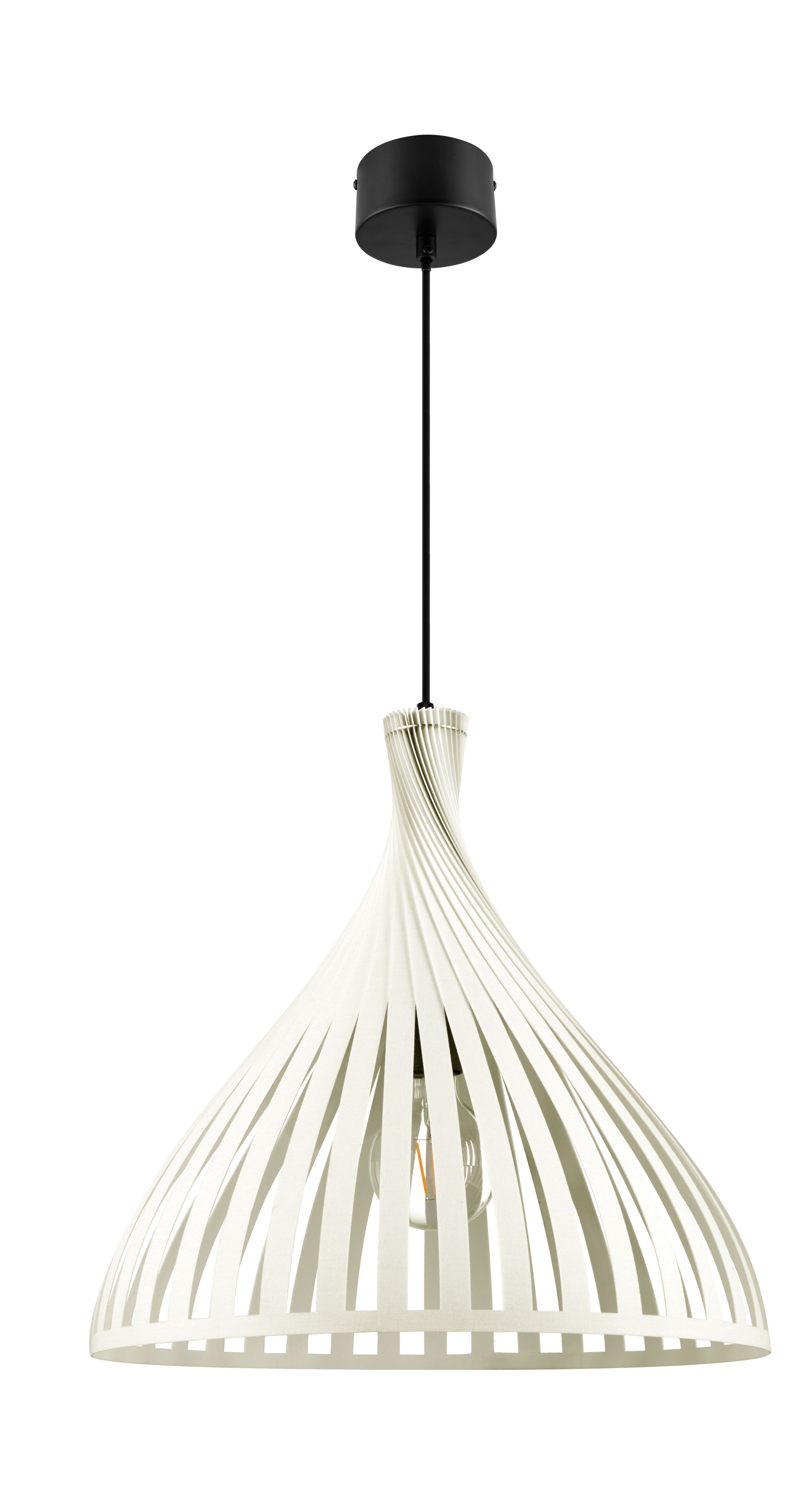Crozon Matt White Pendant ceiling light, (Dia)380mm