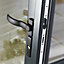 Crystal 1 Lite Glazed Grey Aluminium External French Door set, (H)2104mm (W)1504mm