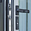 Crystal 1 Lite Glazed Grey Aluminium External French Door set, (H)2104mm (W)1804mm