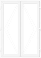 Crystal 1 Lite Glazed White uPVC External French Door set, (H)2090mm (W)1490mm