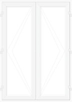 Crystal 1 Lite Glazed White uPVC External French Door set, (H)2090mm (W)1790mm