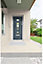 Crystal 3 panel Frosted Glazed Grey Left-hand External Front Door set, (H)2055mm (W)920mm
