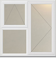 Crystal Clear Double glazed White uPVC RH Side & top hung Casement window, (H)1190mm (W)1190mm