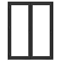 Crystal Clear Glazed Grey Aluminium LH External Folding Bi-folding door, (H)2090mm (W)1790mm