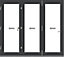 Crystal Clear Glazed Grey Aluminium LH External Folding Bi-folding door, (H)2090mm (W)2390mm