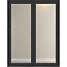 Crystal Clear Glazed Grey Aluminium RH External Folding Bi-folding door, (H)2090mm (W)1790mm