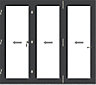 Crystal Clear Glazed Grey uPVC RH External Folding Bi-folding door, (H)2090mm (W)2390mm