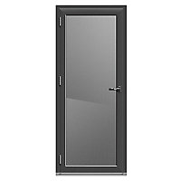 Crystal Glazed Grey Aluminium LH External Back door, (H)2104mm (W)920mm