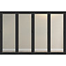 Crystal Glazed Grey Aluminium LH External Bi-folding door, (H)2090mm (W)3590mm