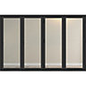 Crystal Glazed Grey Aluminium RH External Bi-folding door, (H)2090mm (W)3590mm