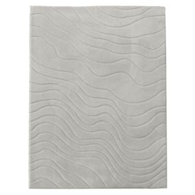 Crystal Natural Waves 3D effect Medium Rug, (L)160cm x (W)120cm