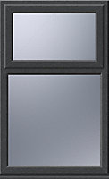 Crystal Obscured Double glazed Anthracite uPVC Top hung Casement window, (H)1040mm (W)610mm