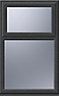 Crystal Obscured Double glazed Anthracite uPVC Top hung Casement window, (H)1040mm (W)610mm
