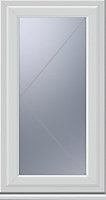 Crystal Obscured Double glazed White uPVC LH Side hung Casement window, (H)1040mm (W)610mm