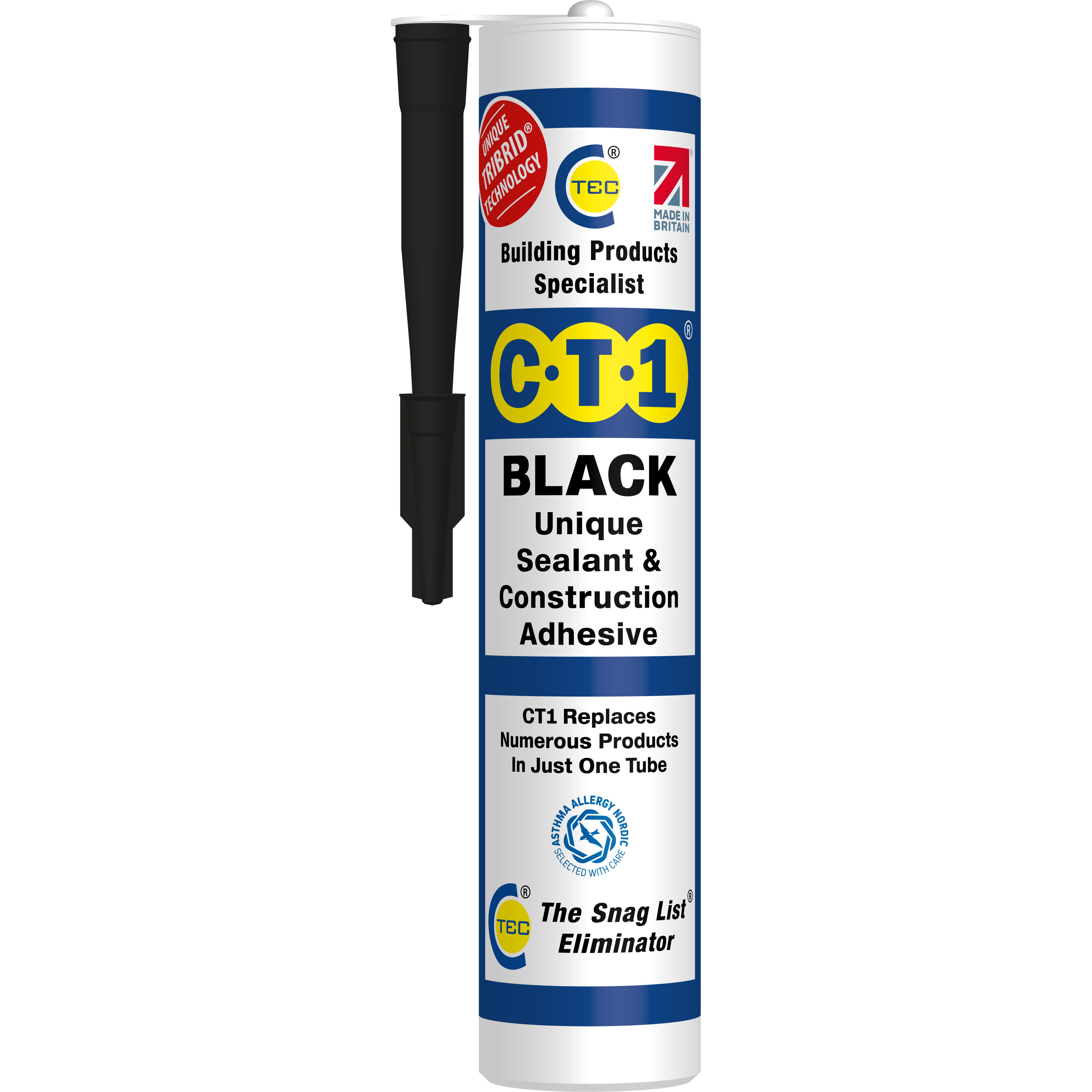 CT1 Sealant & Adhesive Polymer-based Black Multi-purpose Sealant, 290ml