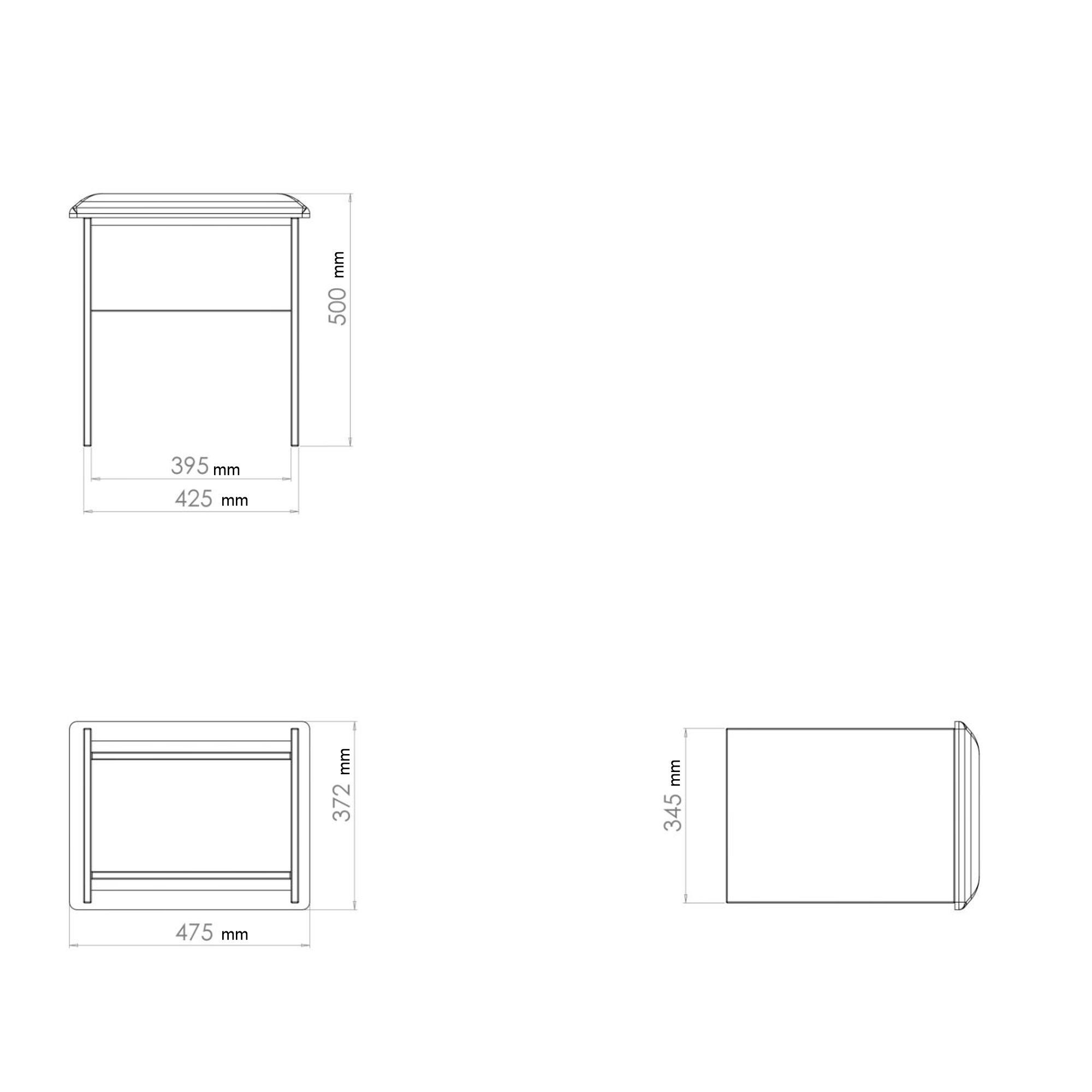 Cube Matt White Dressing table stool