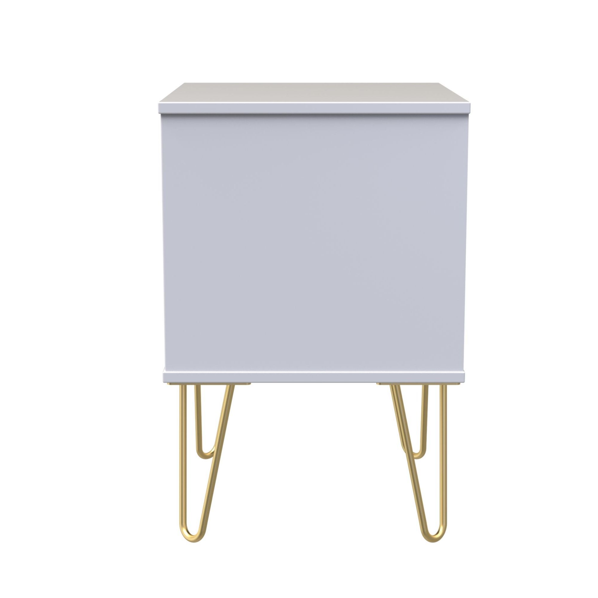 Cube Ready assembled Matt dark grey & white 2 Drawer Bedside chest (H)505mm (W)395mm (D)415mm