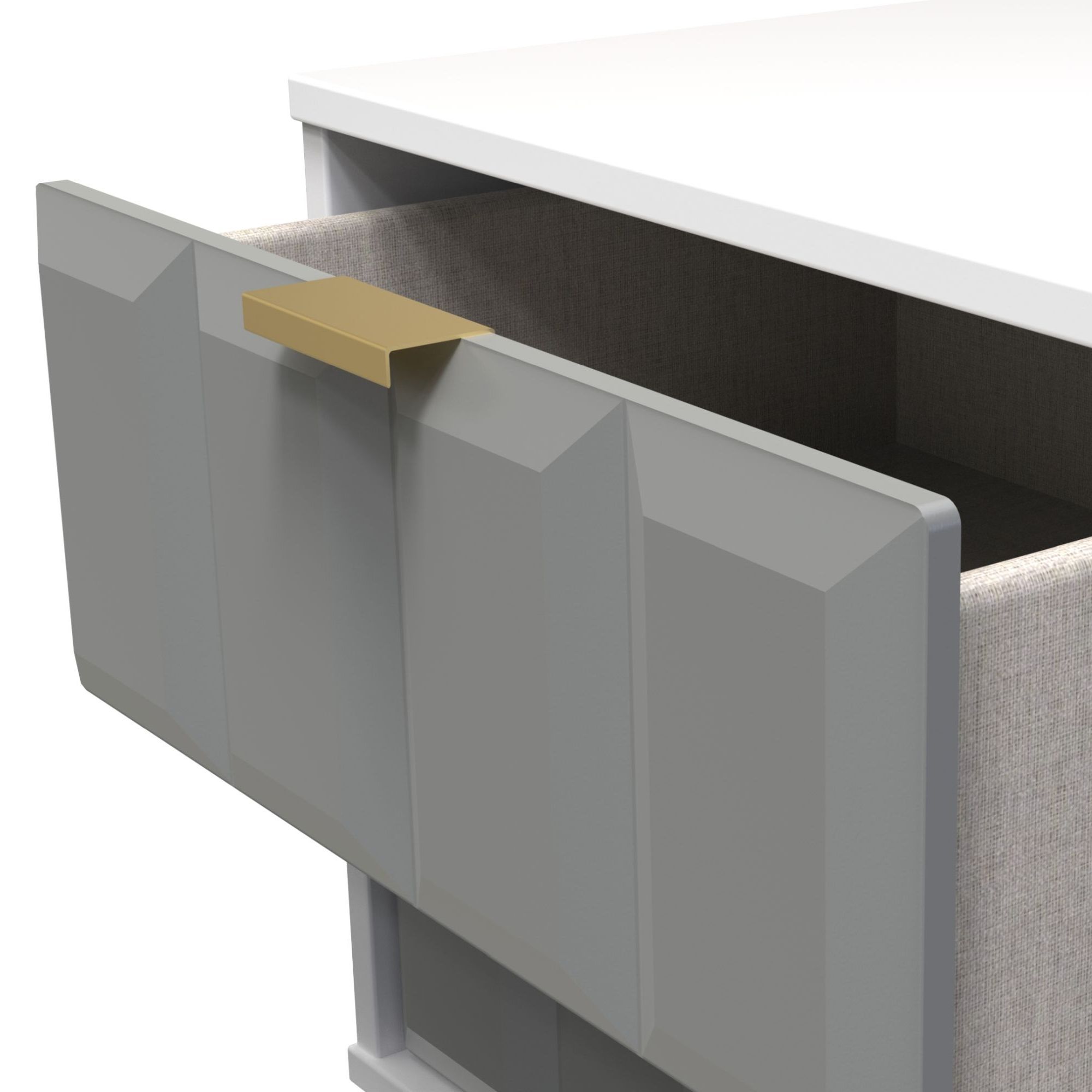 Cube Ready assembled Matt dark grey & white 2 Drawer Bedside chest (H)505mm (W)395mm (D)415mm
