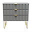 Cube Ready assembled Matt dark grey & white 3 Drawer Chest of drawers (H)695mm (W)765mm (D)415mm