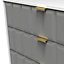 Cube Ready assembled Matt dark grey & white 3 Drawer Chest of drawers (H)695mm (W)765mm (D)415mm