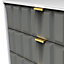 Cube Ready assembled Matt dark grey & white 5 Drawer Chest of drawers (H)1075mm (W)765mm (D)415mm