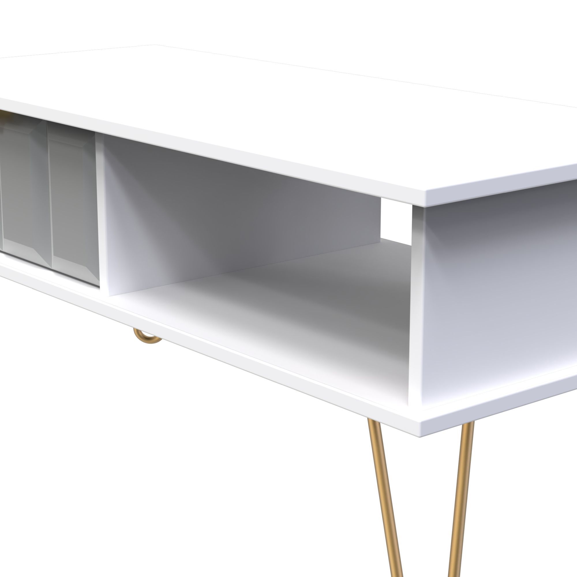 Cube Ready assembled Matt grey & white 1 Drawer Small Coffee table (H)455mm (W)905mm (D)395mm