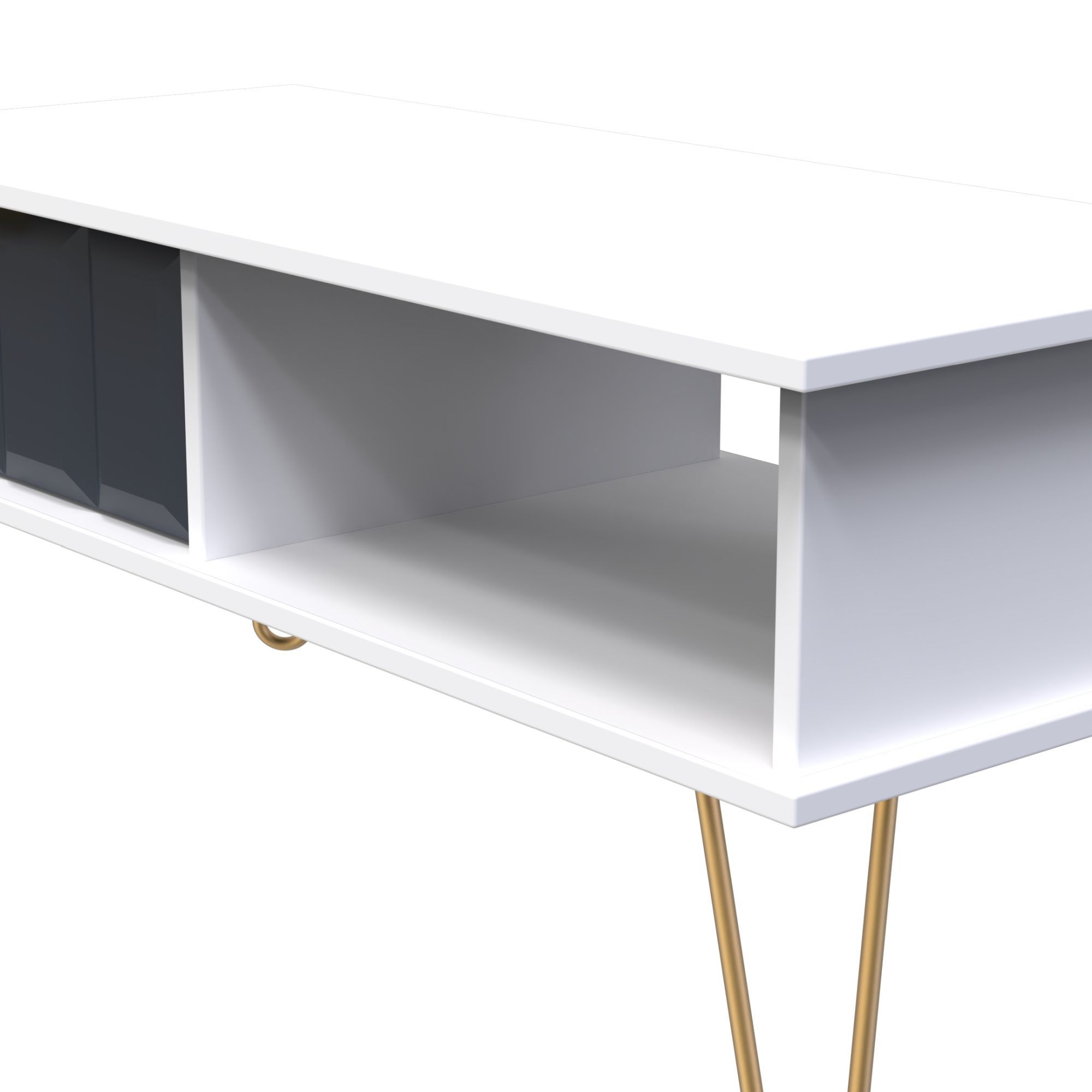 Cube Ready assembled Matt indigo & white 1 Drawer Small Coffee table (H)455mm (W)905mm (D)395mm