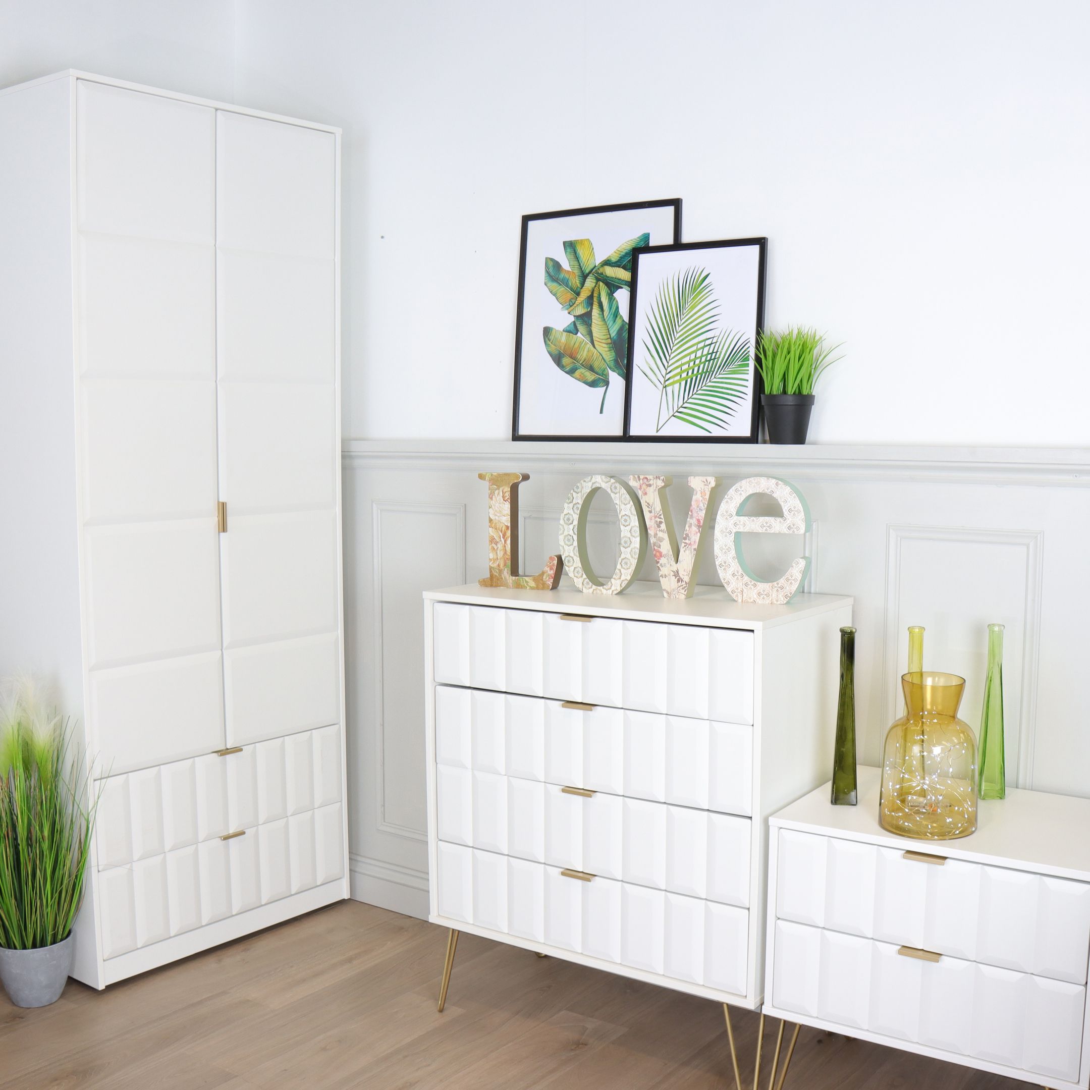 Cube Ready assembled Matt white 3 Drawer Chest of drawers (H)695mm (W)765mm (D)415mm