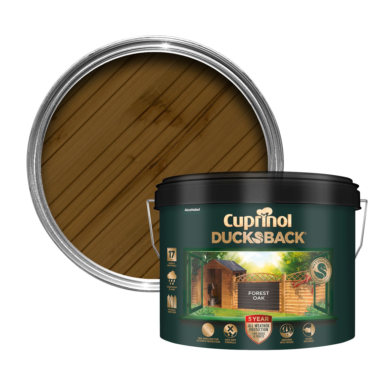 Cuprinol 5 year ducksback Forest oak Fence & shed Treatment, 9L Tradepoint