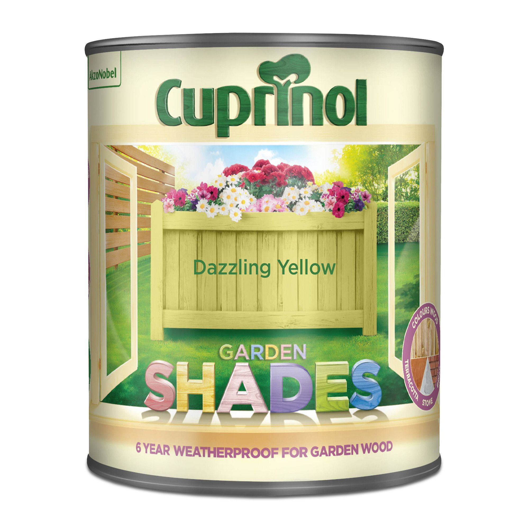 Cuprinol Garden shades Dazzling yellow Matt Multi-surface Exterior Wood paint, 1L