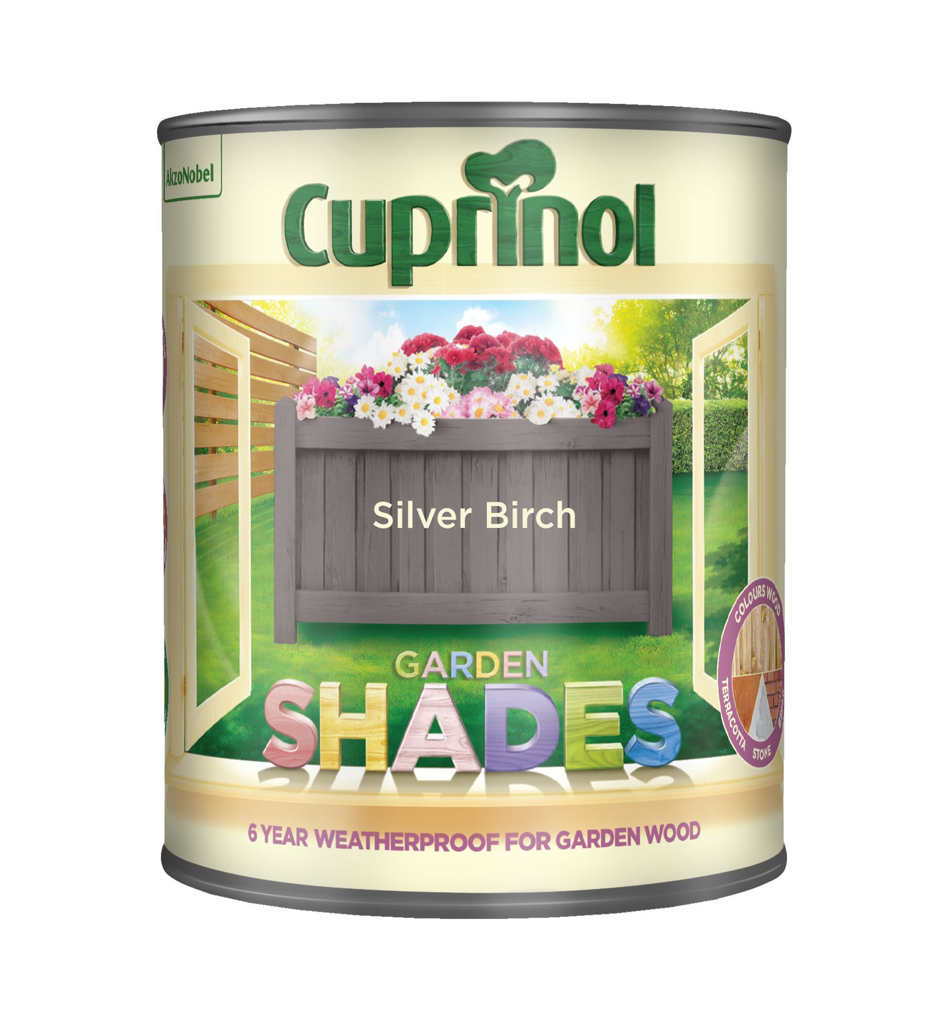 Cuprinol Garden shades Silver birch Matt Multi-surface Exterior Wood paint, 1L