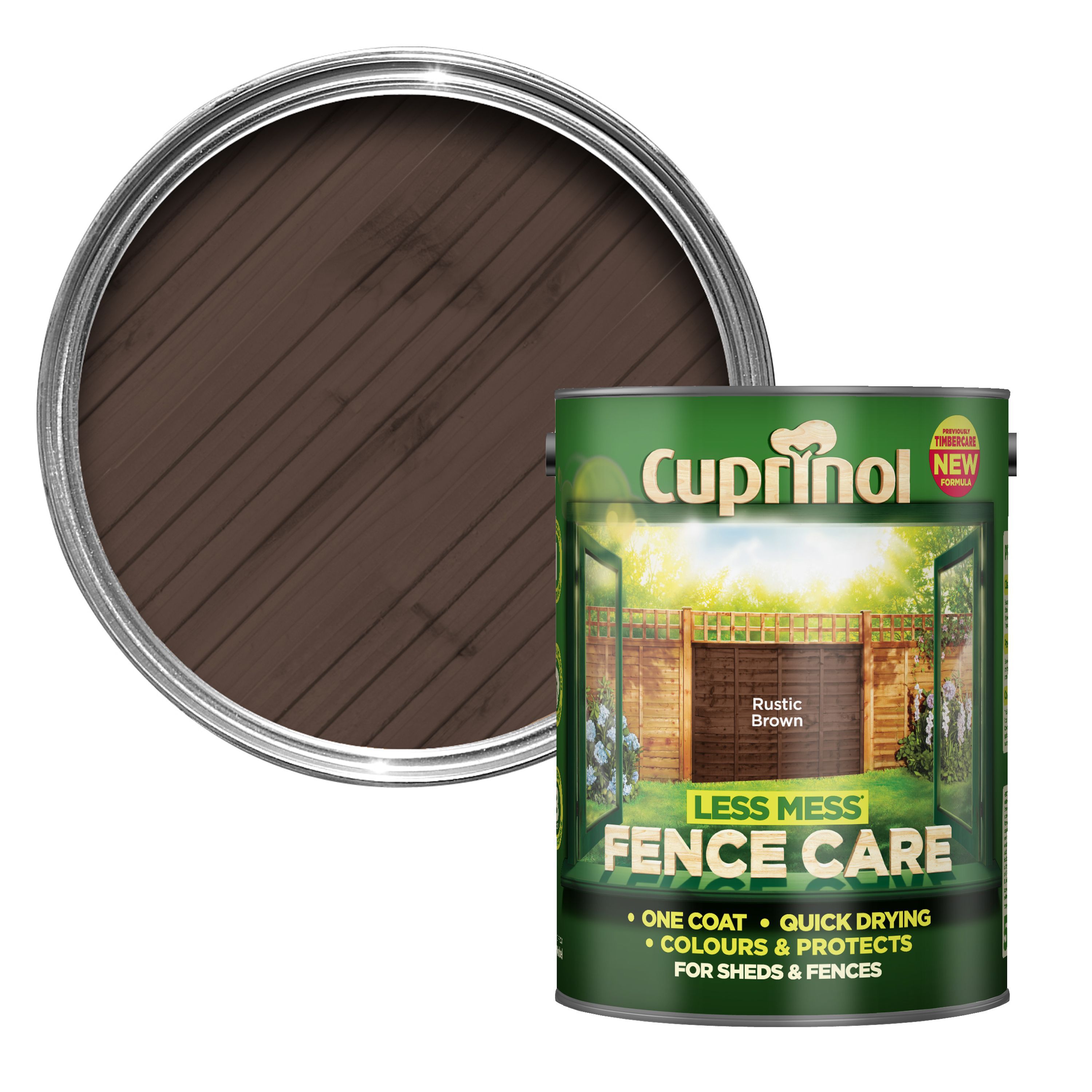 Cuprinol Less Mess Fence Care Rustic Brown Matt Wood Paint 5l Tradepoint
