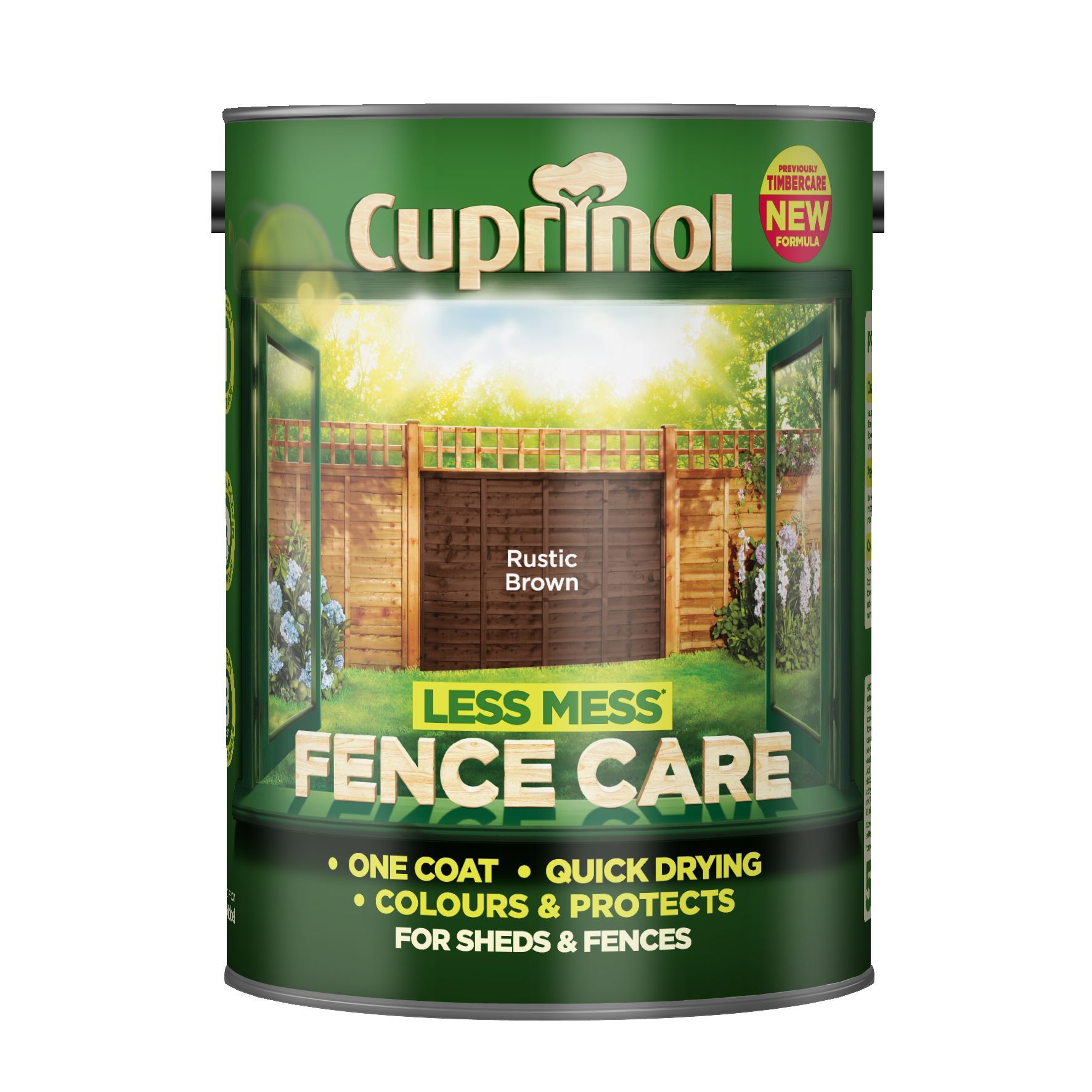 Cuprinol Less Mess Fence Care Rustic Brown Matt Wood Paint 5l Tradepoint