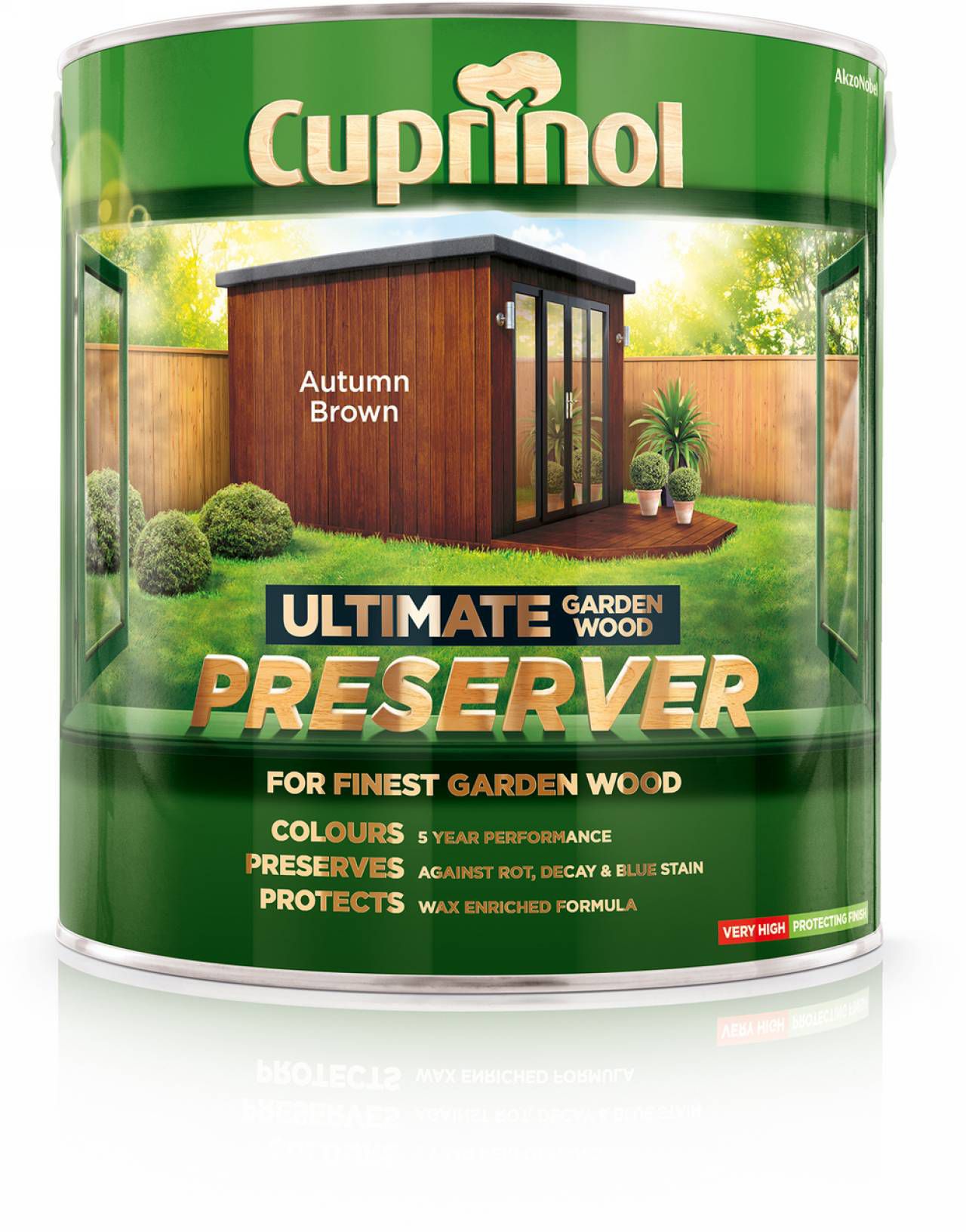 Cuprinol Ultimate Autumn brown Matt Exterior Arbours, fencing, gates, sheds & summerhouses Preserver Wood paint, 4L Tin