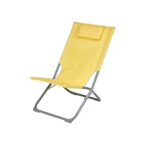 Curacao Cream Gold Metal Beach Chair