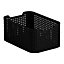 Curver Black rattan effect Plastic Storage basket (H)13cm (W)19cm