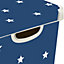 Curver Deco Box Blue & White Stars Large Plastic Stackable Storage box & Lid
