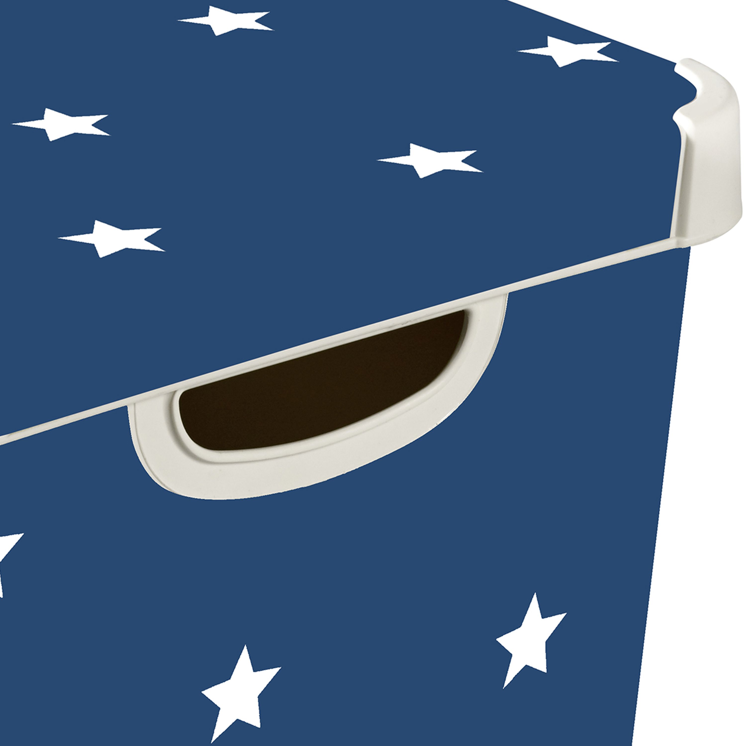 Curver Deco Box Blue & White Stars Large Plastic Stackable Storage box & Lid