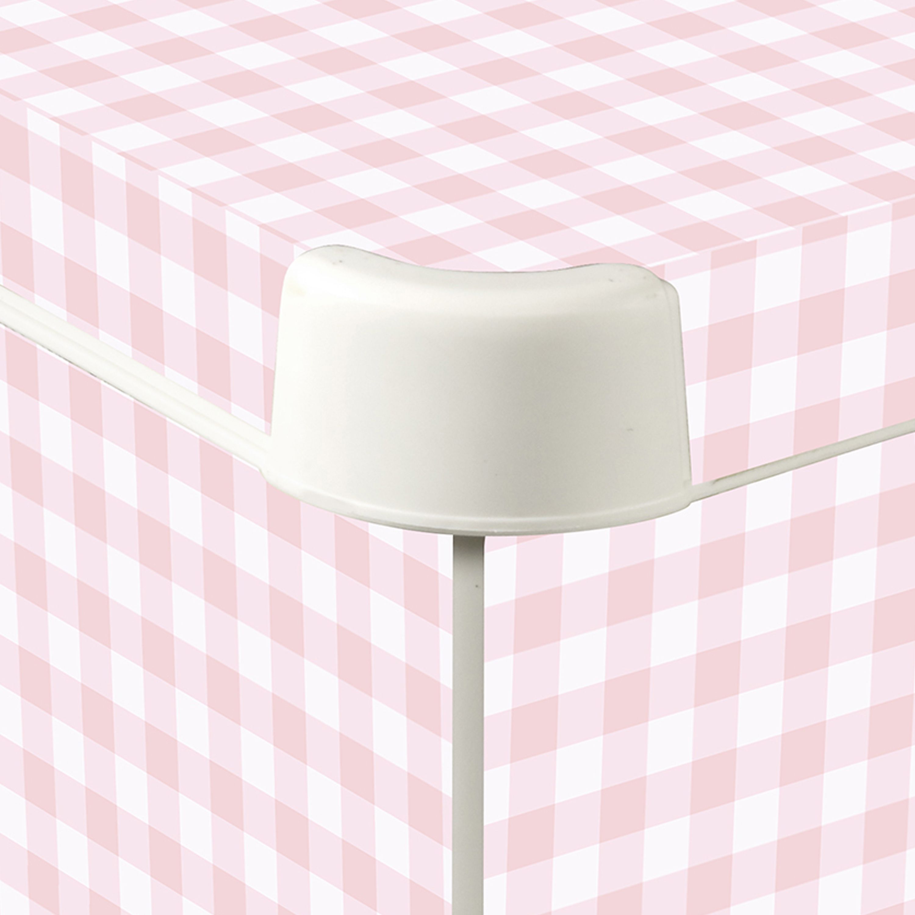 Curver Deco Box Pink & White Gingham Large Plastic Stackable Storage box & Lid