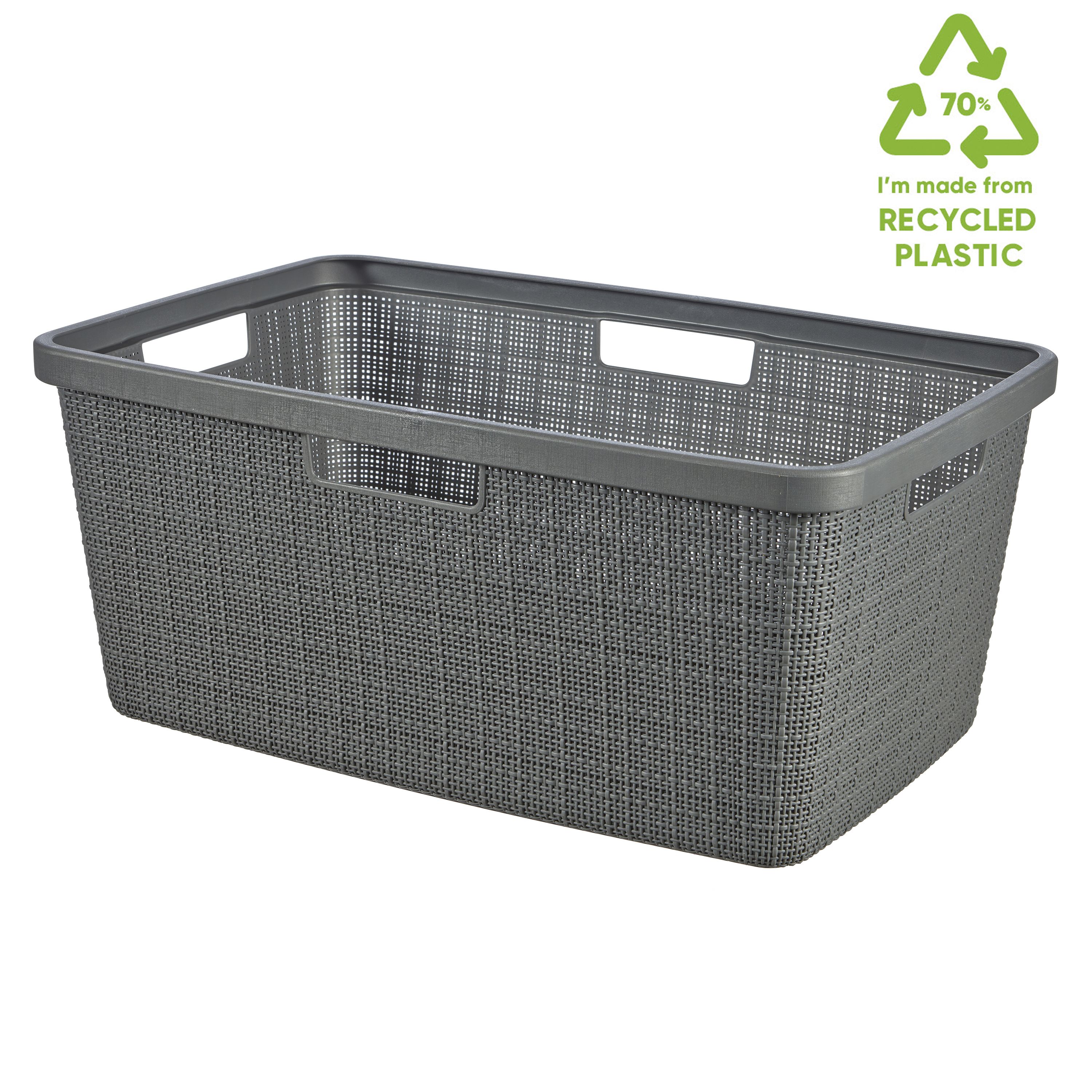 Curver Deep shadow Jute Plastic Laundry basket, 46L