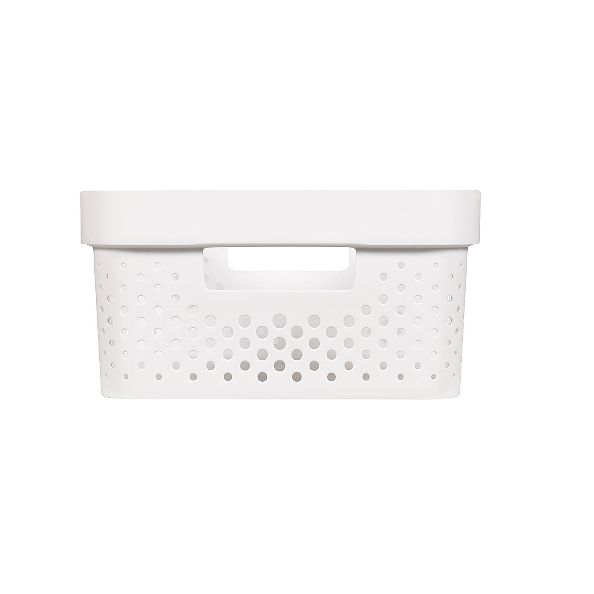 Curver Infinity Dots Matt white Plastic Stackable Storage basket (H)1.4cm (W)2.7cm (D)3.6cm